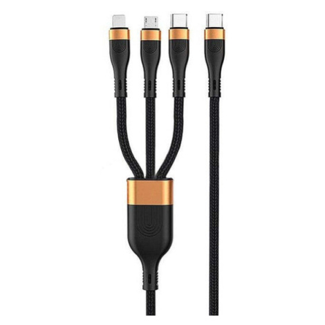 3v1 Kabel WG USB-C/Lightning/Micro na USB-C, 1,5m, až 100W,černá Winner Group