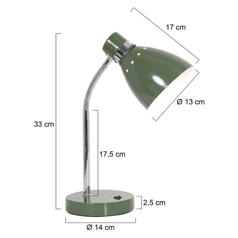 Steinhauer Stolní lampa Spring, nastavitelné rameno, zelená Steinhauer BV