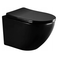 MEXEN/S Lena Závěsná WC mísa včetně sedátka s slow-slim, z duroplastu, černá matná 30221085