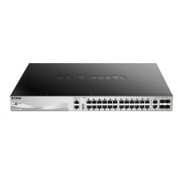 D-Link DGS-3130-30PS/E L3 Stackable Managed Gigabit PoE Switch, 24x PoE gigabit, 2x 10GBASE-T, 4