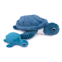 Les Déglingos Plyšová želva - máma s miminkem barva: Modrá