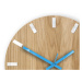 ModernClock Nástěnné hodiny Simple Oak hnědo-tyrkysové