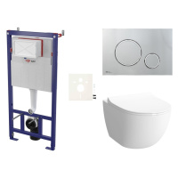Cenově zvýhodněný závěsný WC set SAT do lehkých stěn / předstěnová montáž+ WC VitrA Sento SIKOSS