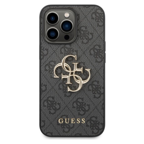 Guess PU 4G Metal Logo kryt iPhone 14 Pro šedý