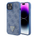 Kryt Guess GUHCP15SP4TDPB iPhone 15 6.1" blue hardcase Leather 4G Triangle Strass (GUHCP15SP4TDP