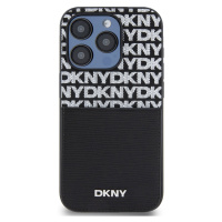 Zadní kryt DKNY PU Leather Repeat Pattern Card Pocket pro Apple iPhone 14 Pro Max, černá