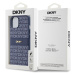 Zadní kryt DKNY PU Leather Repeat Pattern Tonal Stripe pro Apple iPhone 14, modrá