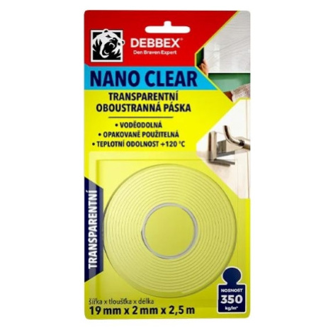 Oboustranná lepící nano páska Den Braven NANO Clear 19x2mm délka 2,5m B8220BD