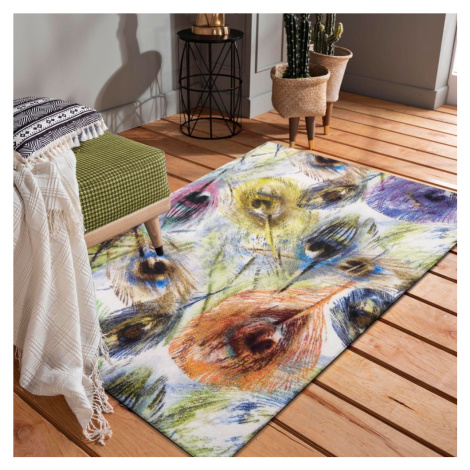 Fenomenální barevný koberec s motivem pavích pírek Šířka: 200 cm | Délka: 290 cm