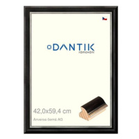 DANTIK rámeček 42 × 59,4, ANIVERSA černý AG plexi čiré