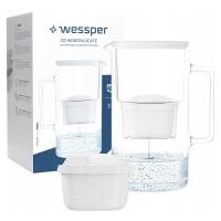 Skleněná Konvice Wessper D2 Borosilicate 3l 1x Filtrační Vložka Vody Aquafloow