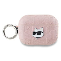 Karl Lagerfeld PU Embossed Choupette Head Pouzdro pro AirPods Pro 2 Pink