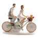 Svatební figurka na dort 16x18cm cyklisté - Dekora