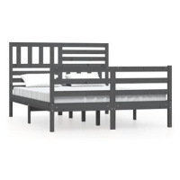 Rám postele šedý masivní dřevo 160 × 200 cm, 3101100