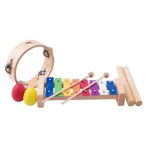 Woody Muzikální set (xylofon, tamburína, dřívka, 2 maracas vajíčka)