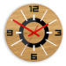 ModernClock Nástěnné hodiny Alladyn Wood hnědo-červené