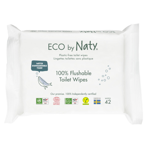 ECO BY NATY Vlhčené splachovatelné ubrousky s funkcí toaletního papíru ECO bez vůně 42 ks