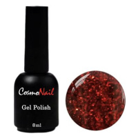 Cosmonail gel polish Red glitter 001, 8 ml