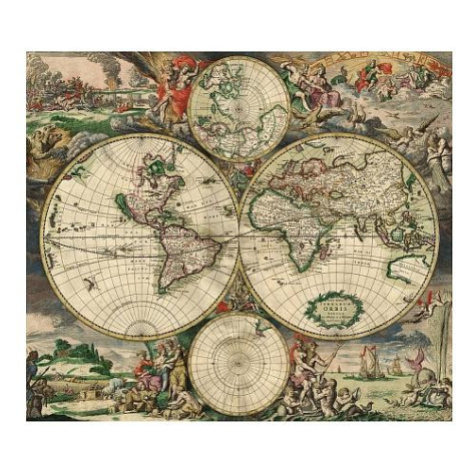 Mapa světa z roku 1689 FOR LIVING