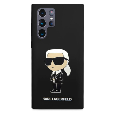 Pouzdro Karl Lagerfeld Liquid Silicone Ikonik NFT na Samsung Galaxy S23 Ultra černé Černá