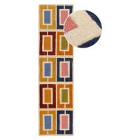 Ručně tkaný vlněný běhoun 60x230 cm Retro Blocks – Flair Rugs