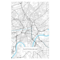 Mapa Nottingham white, 26.7 × 40 cm