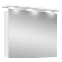 German Zrcadlová LED skříňka / s osvětlením / 92,3 x 75,2 cm / dřevotříska / bílá