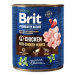 Konzerva Brit Premium by Nature kuře a srdce 800g