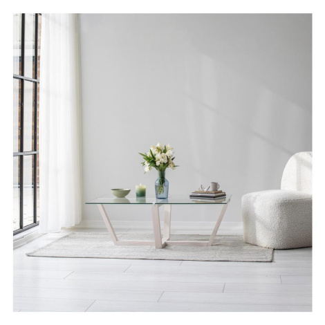 Konferenční stolek AMALFI 105x65 cm bílá/čirá 552NOS1453