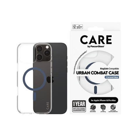 PanzerGlass CARE kryt Apple iPhone 16 Pro Max MagSafe Combat čirý/modrý + záruka proti žloutnutí