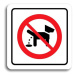 Accept Piktogram "zákaz venčení zvířat" (80 × 80 mm) (bílá tabulka - barevný tisk)