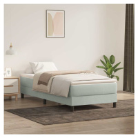 vidaXL Box spring postel s matrací světle šedá 80x220 cm samet