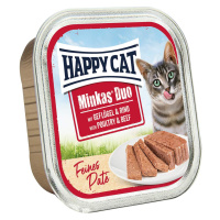 Happy Cat Minkas Duo Paté drůbež a hovězí 16 × 100 g