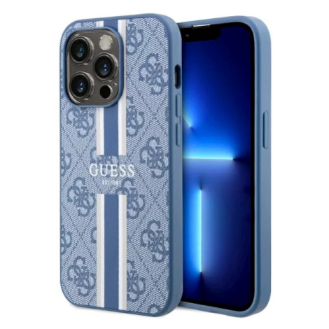 Kryt Guess iPhone 14 Pro 6.1" blue hardcase 4G Printed Stripes MagSafe (GUHMP14LP4RPSB)