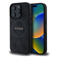 Guess PU Leather 4G Colored Ring MagSafe Zadní Kryt pro iPhone 16 Pro Max Black