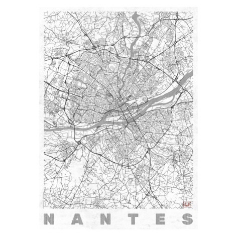 Mapa Nantes, Hubert Roguski, 30x40 cm