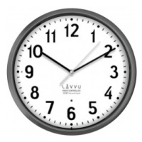 Lavvu LCR3011 -  Šedé hodiny Accurate Metallic Silver řízené rádiovým signálem - 3 ROKY ZÁRUKA!