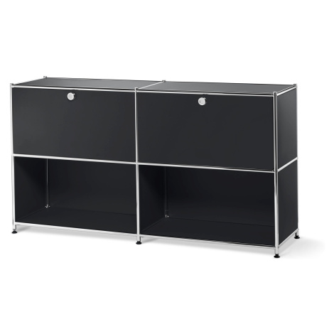 Tchibo - Kovová odkládací skříňka CN3 s přemístitelnými výklopnými dvířky - barva: černá