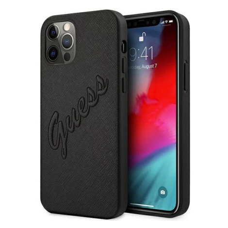 Kryt Guess GUHCP12LRSAVSBK iPhone 12 Pro Max 6,7" black hardcase Saffiano Vintage Script (GUHCP1