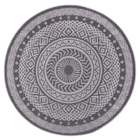 Šedý venkovní koberec Ragami Round, ø 120 cm