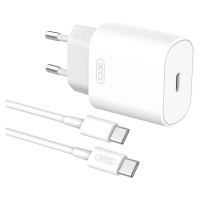 Nabíječka Wall Charger with + USB-C Cable XO L91EU 25W (white) (6920680808397)