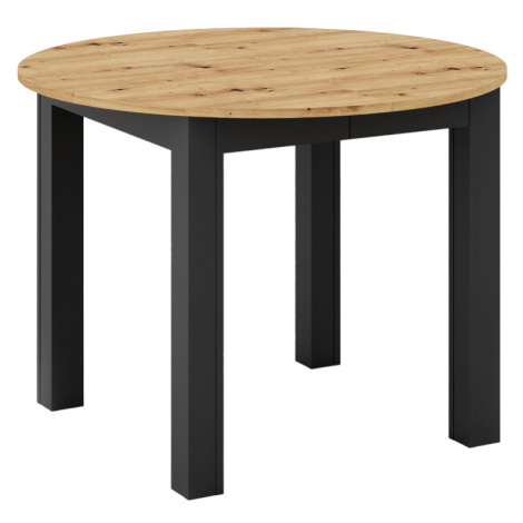 Jídelní rozkládací stůl, dub artisan/černá, 103-142x76 cm, HARRY Tempo Kondela