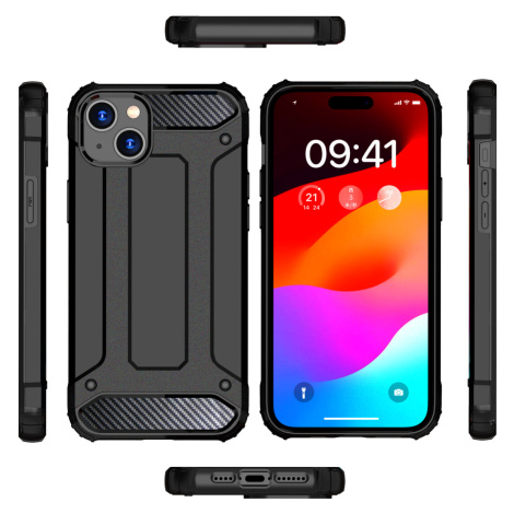 Hybrid pancéřové polykarbonátové pouzdro na iPhone 15 PLUS 6.7" Black