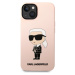 Karl Lagerfeld Liquid Silicone Ikonik NFT kryt iPhone 14 Plus růžový