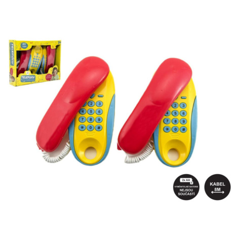 Telefony pokoj - pokoj plast 2ks na baterie vzdálenost 8m v krabici 30x24x7cm Teddies