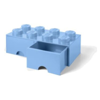 LEGO úložný box 8 s šuplíky - světle modrá