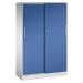 C+P Skříň s posuvnými dveřmi ASISTO, výška 1617 mm, šířka 1000 mm, světlá šedá/enciánová modrá
