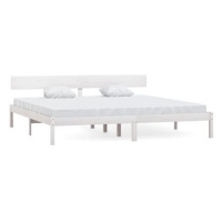Rám postele bílý masivní borovice 180 × 200 cm UK Super King, 810163