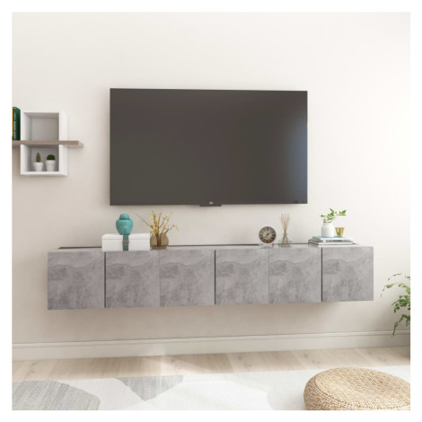 vidaXL Závěsné TV skříňky 3 ks betonově šedé 60x30x30 cm