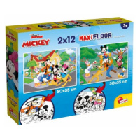 Oboustranné puzzle Supermaxi 2x12 ks Mickey Mouse 50 x 35 cm